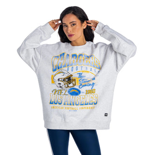 Los Angeles Chargers Unisex Graphic Crew Fleece - Heather Grey