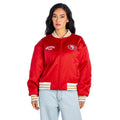San Francisco 49ers Women's Satin Bomber - Red view 1
