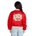 San Francisco 49ers Women's Satin Bomber - Red view 2