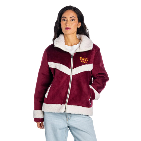 Washington Commanders Women's Sherpa Full-Zip Jacket - Maroon