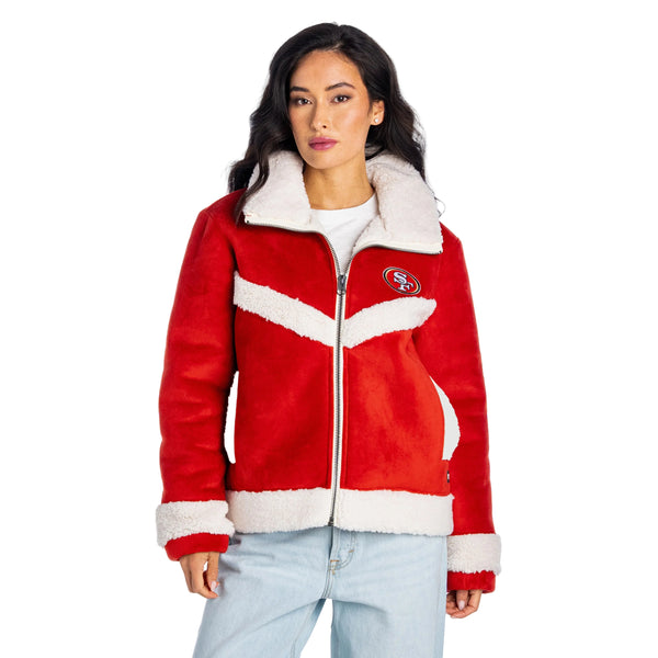 San Francisco 49ers Women's Sherpa Full-Zip Jacket - Red
