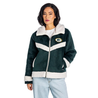 Green Bay Packers Women's Sherpa Full-Zip Jacket - Dark Green