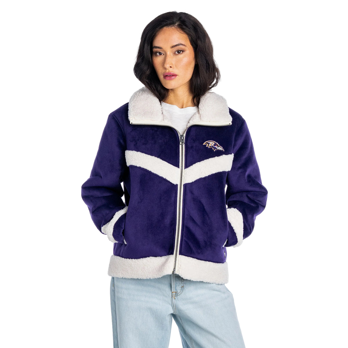 Baltimore Ravens Women's Sherpa Full-Zip Jacket - Dark Purple