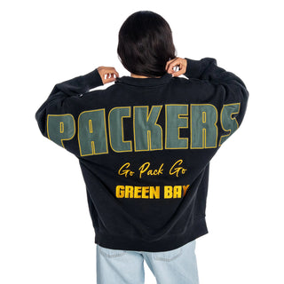 Green Bay Packers Unisex Quarter-Zip Fleece - Black