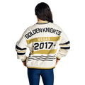 Vegas Golden Knights Jacquard Zip Front Sweater - Cream view 2