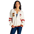 San Francisco 49ers Women's Jacquard Zip Front Sweater - Cream view 1