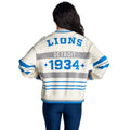 Detroit Lions Women's Jacquard Zip Front Sweater - Cream view 2