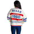 Buffalo Bills Women's Jacquard Zip Front Sweater - Cream view 2