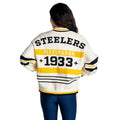 Pittsburgh Steelers Women's Jacquard Zip Front Sweater - Cream view 2