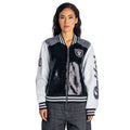 Las Vegas Raiders Women's Sequin Bomber Jacket - Black/White view 2