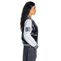 Las Vegas Raiders Women's Sequin Bomber Jacket - Black/White view 4
