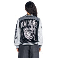 Las Vegas Raiders Women's Sequin Bomber Jacket - Black/White view 1