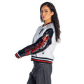 Atlanta Falcons Women's Sequin Bomber Jacket - White/Black view 2