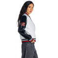Atlanta Falcons Women's Sequin Bomber Jacket - White/Black view 3