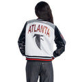 Atlanta Falcons Women's Sequin Bomber Jacket - White/Black view 4
