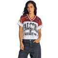 Atlanta Falcons Women's V-Neck Sequin Top - White/Red view 1