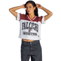 Atlanta Falcons Women's V-Neck Sequin Top - White/Red view 2
