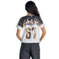 New Orleans Saints Women's V-Neck Sequin Top - White/Black view 3