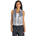Dallas Cowboys Women's Sequin Fringe Vest - Silver view 2