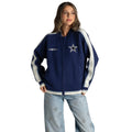 Dallas Cowboys Women's Raglan Zip-Up Sweater - Navy view 2