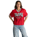 Atlanta Falcons Women's Lace Fashion Top - Red view 2