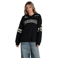 Arizona Cardinals Women's Oversized V-Neck Pullover - Black view 1