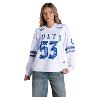 Indianapolis Colts Women's Oversized V-Neck Pullover - White
