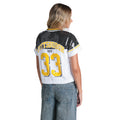 Pittsburgh Steelers Women's V-Neck Sequin Top - Black/White view 3
