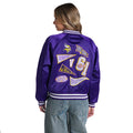Minnesota Vikings Women's Satin Raglan Bomber Jacket - Purple view 2
