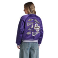 Baltimore Ravens Women's Satin Raglan Bomber Jacket - Dark Purple view 1