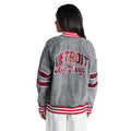 Detroit Red Wings Women's Sequin Denim Bomber Jacket - Grey Denim view 2