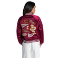 Washington Commanders Women's Satin Raglan Bomber Jacket - Maroon view 2