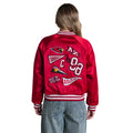 Arizona Cardinals Women's Satin Raglan Bomber Jacket - Red view 2
