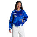 Buffalo Bills Women's Satin Raglan Bomber Jacket - Blue view 2