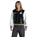 Pittsburgh Steelers Women's Sequin Faux Leather Jacket - Black/White view 1