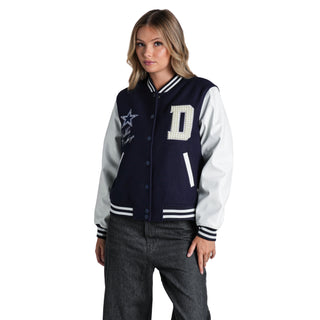 Dallas Cowboys Women's Pearl Varsity Jacket - Navy