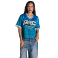 San Jose Sharks Women's Lace Fashion Top - Blue view 1