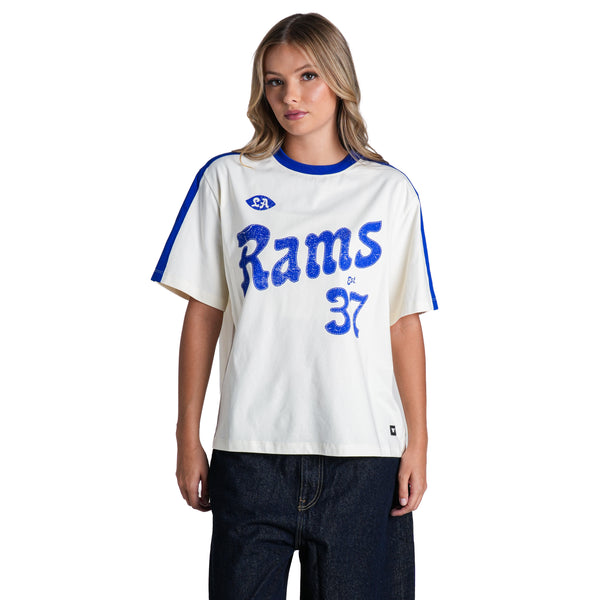 Los Angeles Rams Women's Drop Shoulder Top - Cream