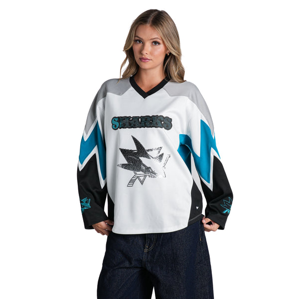 San Jose Sharks Women's Long Sleeve Fashion Top - Multi