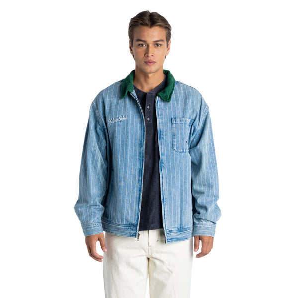 Philadelphia Eagles Unisex Pinstripe Denim Jacket - Denim