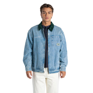 Green Bay Packers Unisex Pinstripe Denim Jacket - Denim