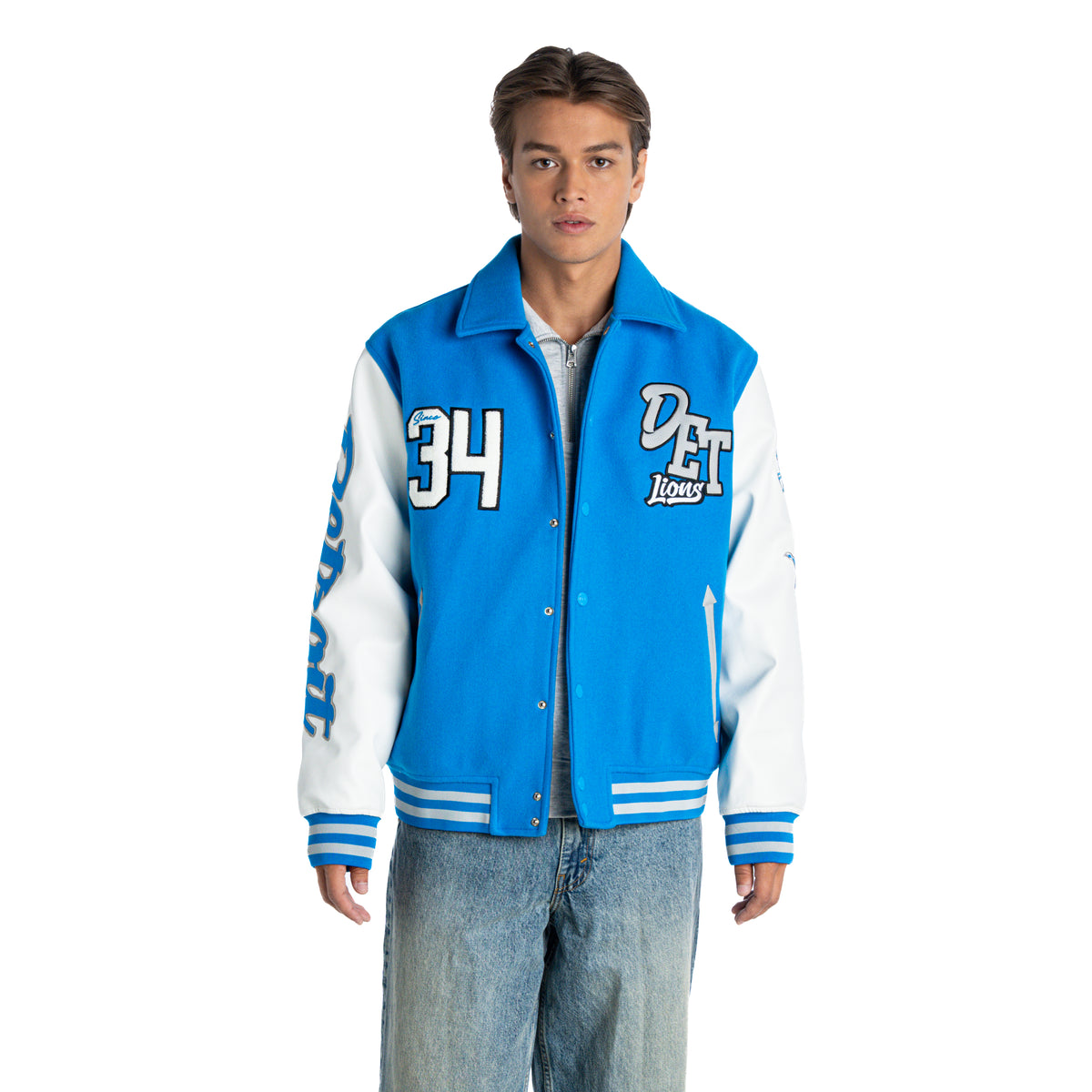 Detroit Lions Unisex Varsity Jacket - Blue