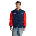New England Patriots Unisex Quilted Bomber Jacket - Blue/Red view 1