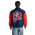 New England Patriots Unisex Quilted Bomber Jacket - Blue/Red view 2
