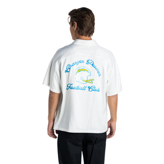 Los Angeles Chargers Unisex Raglan Bowler Shirt - Vintage White