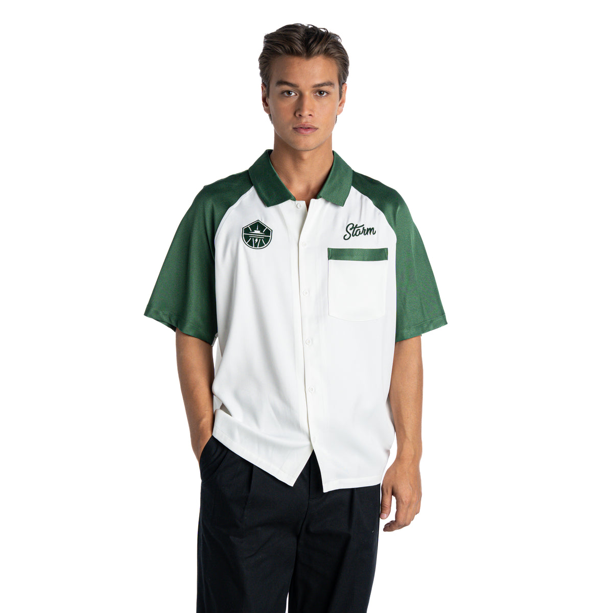Seattle Storm Unisex Raglan Bowler Shirt - Vintage White