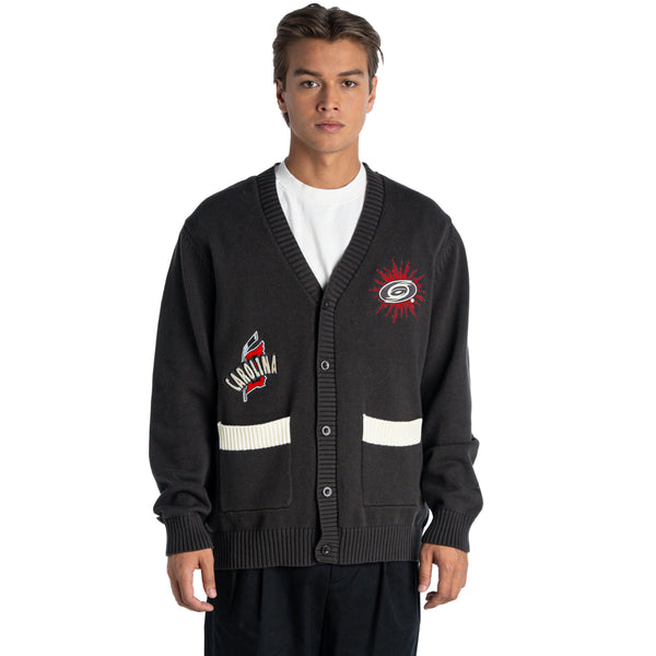 Carolina Hurricanes Women's Jacquard Button-Up Sweater - Charcoal