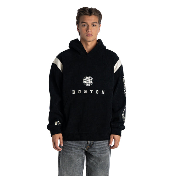 Boston Bruins Unisex Corduroy Hoodie - Black
