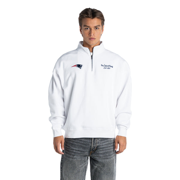 New England Patriots Unisex Quarter-Zip Fleece - White
