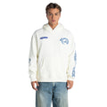 Los Angeles Rams Unisex Denim Patched Hoodie - Vintage White view 1
